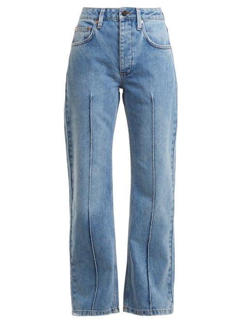 Matchesfashion.com Raey - Pin Pintuck Straight Leg Jean - Womens - Light Blue