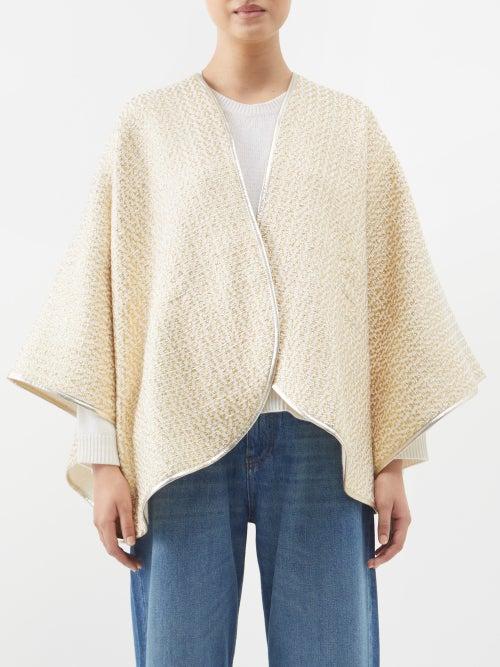 Valentino - Optical V-logo Jacquard Poncho - Womens - Ivory