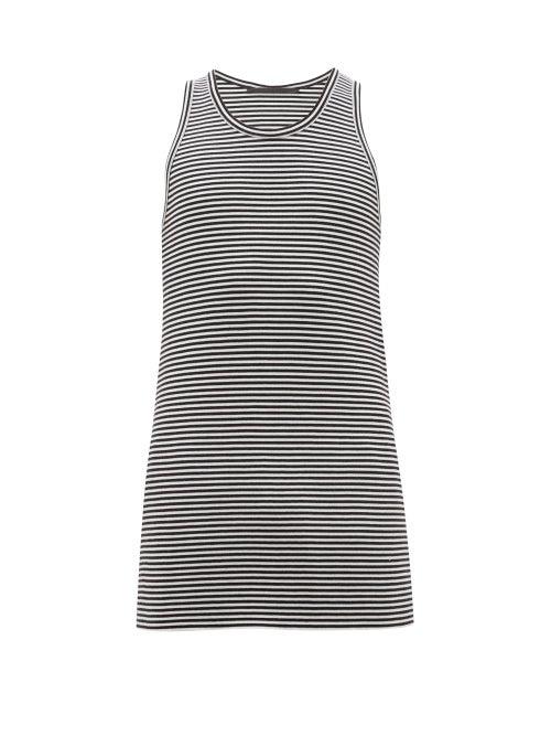 Matchesfashion.com Haider Ackermann - Striped Longline Wool Tank Top - Mens - Black White