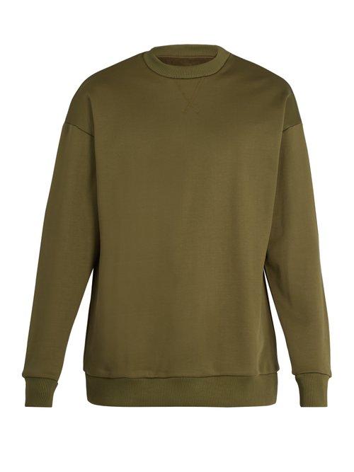 Matchesfashion.com Marques'almeida - Crew Neck Cotton Blend Sweatshirt - Mens - Khaki