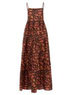 Matchesfashion.com Matteau - The Tiered Low Back Floral-print Cotton Maxi Dress - Womens - Pink Print