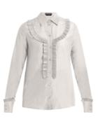 Rochas Pleated-bib Silk-crepe Shirt