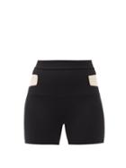 Matchesfashion.com Live The Process - Cosmic Panelled Jersey Cycling Shorts - Womens - Black White