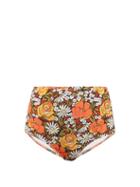 Matchesfashion.com Solid & Striped - X Re/done Woodstock Floral Print Bikini Briefs - Womens - Orange Print