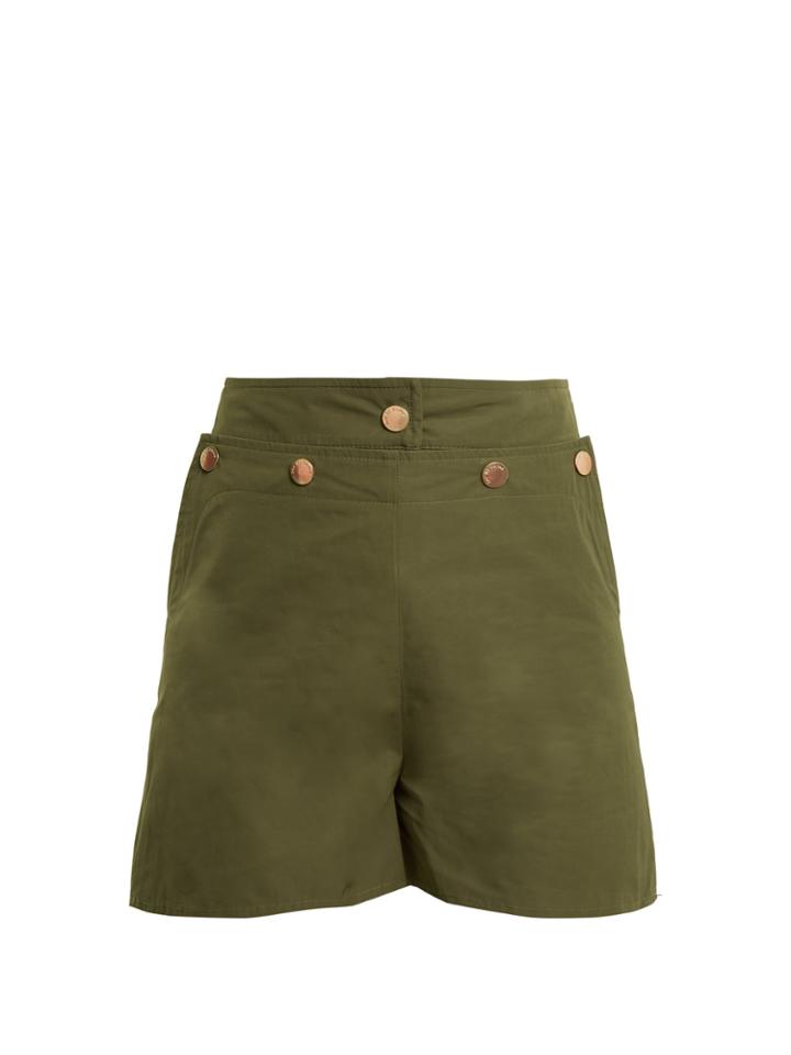 See By Chloé High-rise Lace-up Shorts