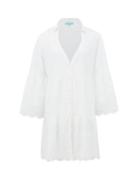 Matchesfashion.com Melissa Odabash - Becky Broderie-anglaise Cotton Shirt Dress - Womens - White