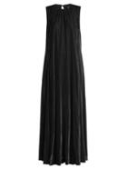 Matchesfashion.com Raey - Gathered Neck Velvet Maxi Dress - Womens - Black