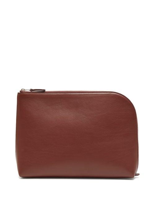 Matchesfashion.com The Row - Pochette Large Leather Clutch - Womens - Tan