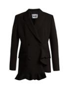 Msgm Ruffle Double-breasted Crepe Jacket