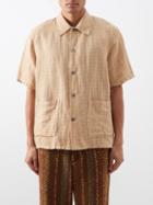 Our Legacy - Elder Linen-blend Short-sleeved Shirt - Mens - Light Beige