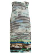 Issey Miyake Plate Pleats Landscape-print Sleeveless Dress