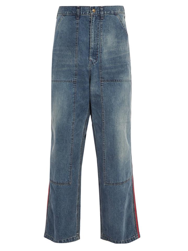 Needles Side Striped Wide-leg Workwear Jeans