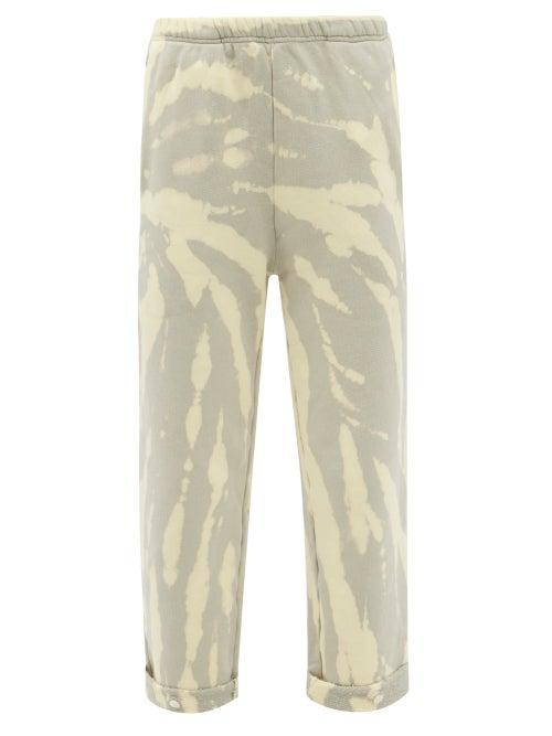 Matchesfashion.com Les Tien - Snap-front Tie-dye Brushed-back Cotton Track Pants - Womens - Light Blue