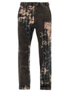 Matchesfashion.com Versace - Bleached-patchwork Cotton Straight-leg Jeans - Mens - Dark Green