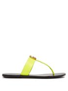 Matchesfashion.com Gucci - Gg Marmont Flat Leather Sandals - Womens - Yellow