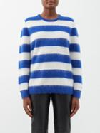 Bella Freud - Striped Mohair-blend Sweater - Womens - Blue Ivory