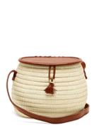 Sensi Studio Leather And Toquilla-straw Basket Bag