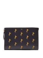 Matchesfashion.com Chlo - Little Horses Embroidered Leather Pouch - Womens - Navy Multi