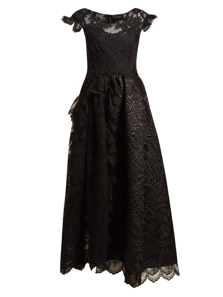 Simone Rocha Asymmetric Brocade Tulle Dress