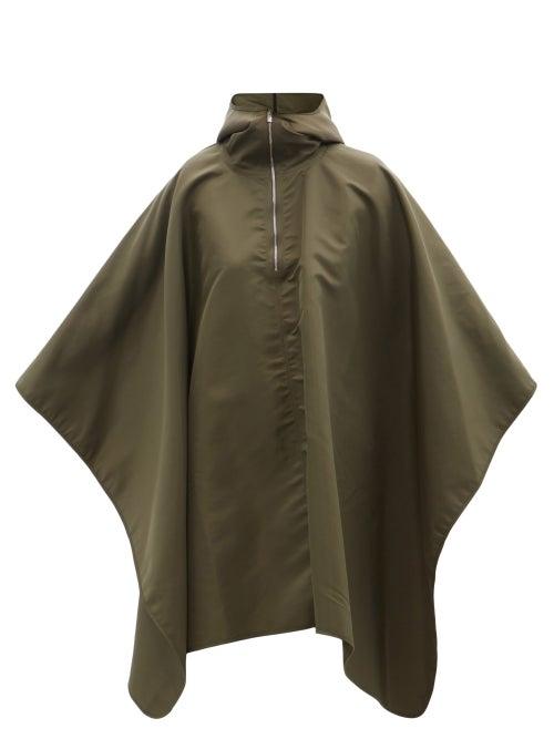 Totme - Rain Hooded Recycled-nylon Poncho - Womens - Dark Green