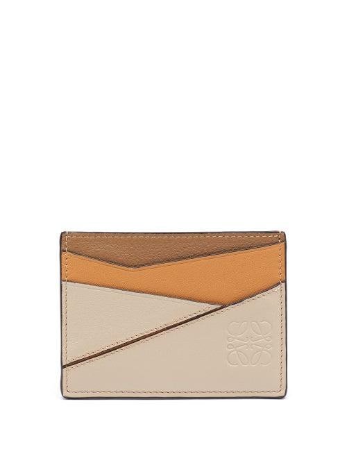 Matchesfashion.com Loewe - Puzzle Leather Cardholder - Womens - Beige Multi
