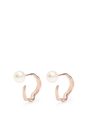 Lucy Folk Relic Mini Pearl And Gold-plated Earrings
