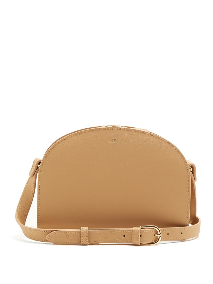 A.p.c. Half Moon Saffiano-leather Cross-body Bag