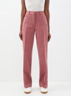 Officine Gnrale - Lorine Cotton-blend Straight-leg Trousers - Womens - Dark Pink