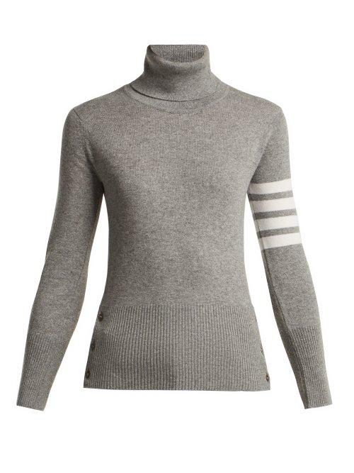 Matchesfashion.com Thom Browne - Cashmere Roll Neck Sweater - Womens - Light Grey