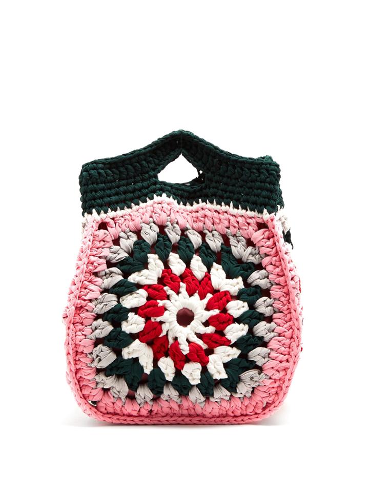 My Beachy Side Top-handle Crocheted Tote