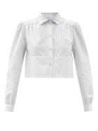 Ladies Rtw Julie De Libran - Pinstripe Cotton-charvet Jacket - Womens - Blue Stripe
