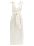 Matchesfashion.com Mara Hoffman - Calypso Striped Linen-blend Dress - Womens - Cream Stripe