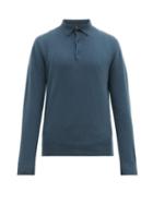 Matchesfashion.com Allude - Cashmere Polo Shirt - Mens - Mid Blue