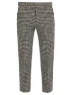 Matchesfashion.com Ami - Houndstooth Cropped Wool Blend Trousers - Mens - Black Multi