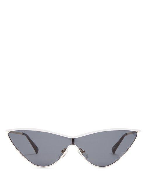 Matchesfashion.com Le Specs - The Fugitive Cat Eye Sunglasses - Womens - White Black