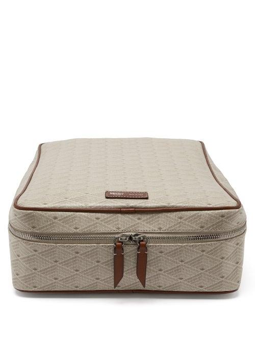 Matchesfashion.com Mtier - Logo-print Coated-canvas Clothing Pouch - Womens - Cream