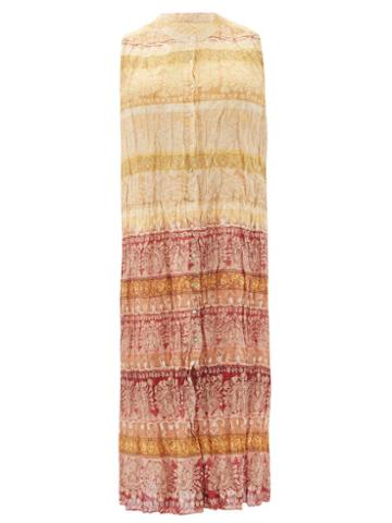 Matchesfashion.com Mes Demoiselles - Banjara Sleeveless Printed Cotton-blend Dress - Womens - Orange Multi