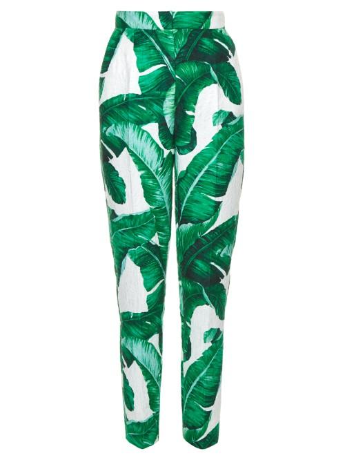 Dolce & Gabbana Banana Leaf-print High-rise Trousers
