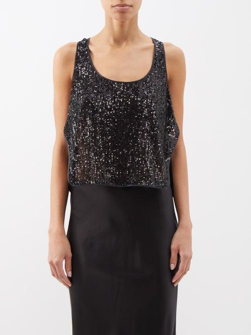 Tom Ford - Sequinned Tank Top - Womens - Black