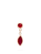 Matchesfashion.com Jacquie Aiche - Rose Gold & Ruby Single Earring - Womens - Pink
