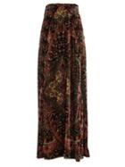 Ladies Rtw Etro - Malibu Floral-jacquard Velvet Maxi Skirt - Womens - Black Multi