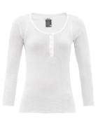 Matchesfashion.com Isabel Marant Toile - Lamylic Ribbed Cotton-jersey Henley Top - Womens - White