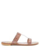Matchesfashion.com Avec Modration - Aruba Crocodile-effect Leather Sandals - Womens - Beige White