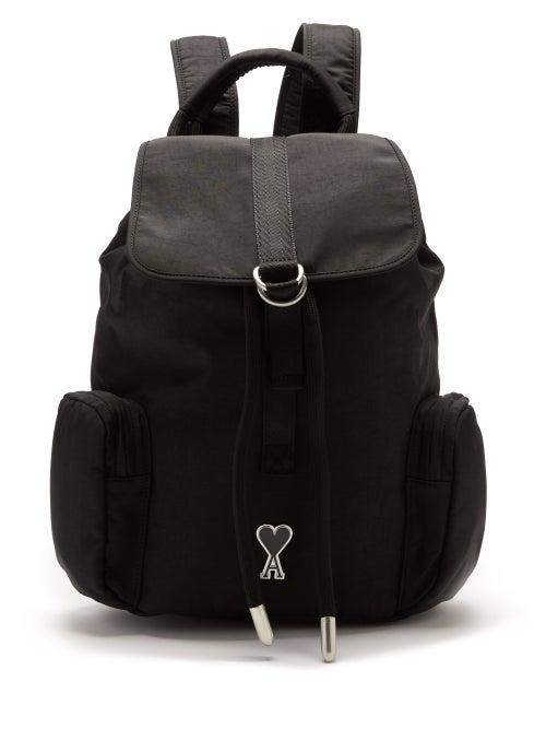 Ami - Ami De Caur-plaque Canvas Backpack - Mens - Black