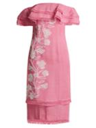 Mary Katrantzou Angelica Embroidered Off-the-shoulder Ruffle Dress