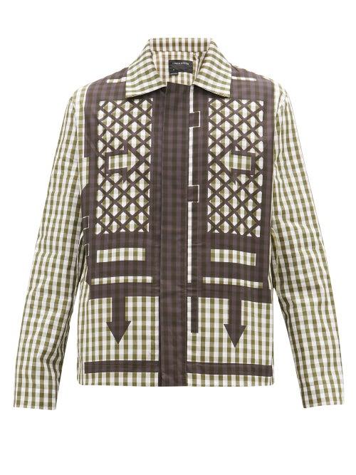 Matchesfashion.com Craig Green - Gingham-check Cotton-poplin Jacket - Mens - Black Green