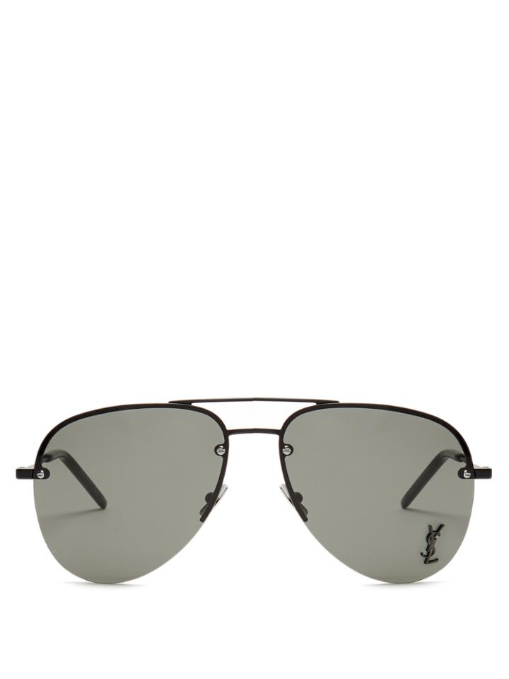 Saint Laurent Classic Aviator Metal Sunglasses