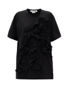 Matchesfashion.com Comme Des Garons Comme Des Garons - Ruffled Cotton-jersey T-shirt - Womens - Black