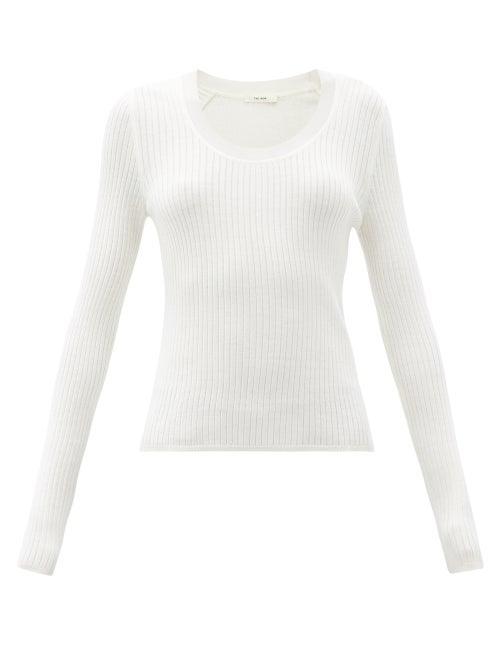 Matchesfashion.com The Row - Amaia Scoop-neck Ribbed Merino-wool Blend Sweater - Womens - Ivory