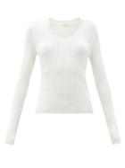 Matchesfashion.com The Row - Amaia Scoop-neck Ribbed Merino-wool Blend Sweater - Womens - Ivory